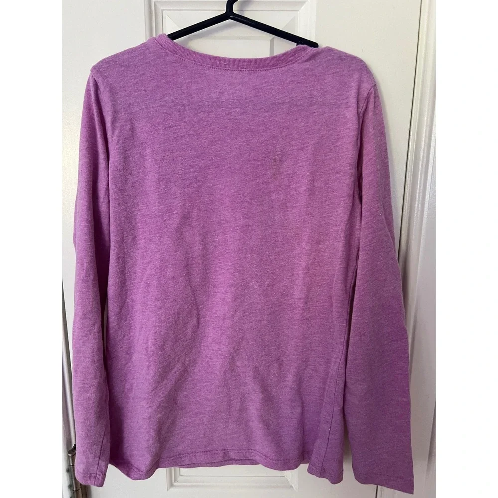 The Childrens Place Girls Purple Silver Metallic Princess Graphic Tee Size M 7/8